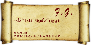 Földi Gyöngyi névjegykártya