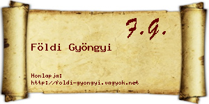 Földi Gyöngyi névjegykártya
